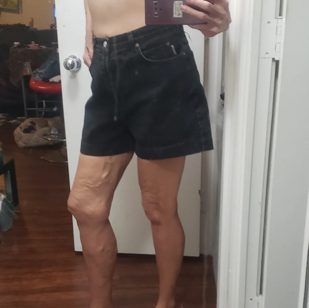 Vintage Bongo Black Denim Mom Shorts Size 11 - Picture 6 of 8
